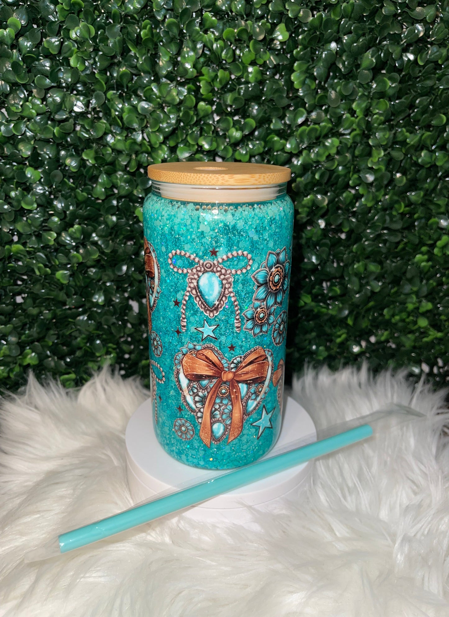 16oz MAMA TURQUOISE COQUETTE SNOWGLOBE CUP
