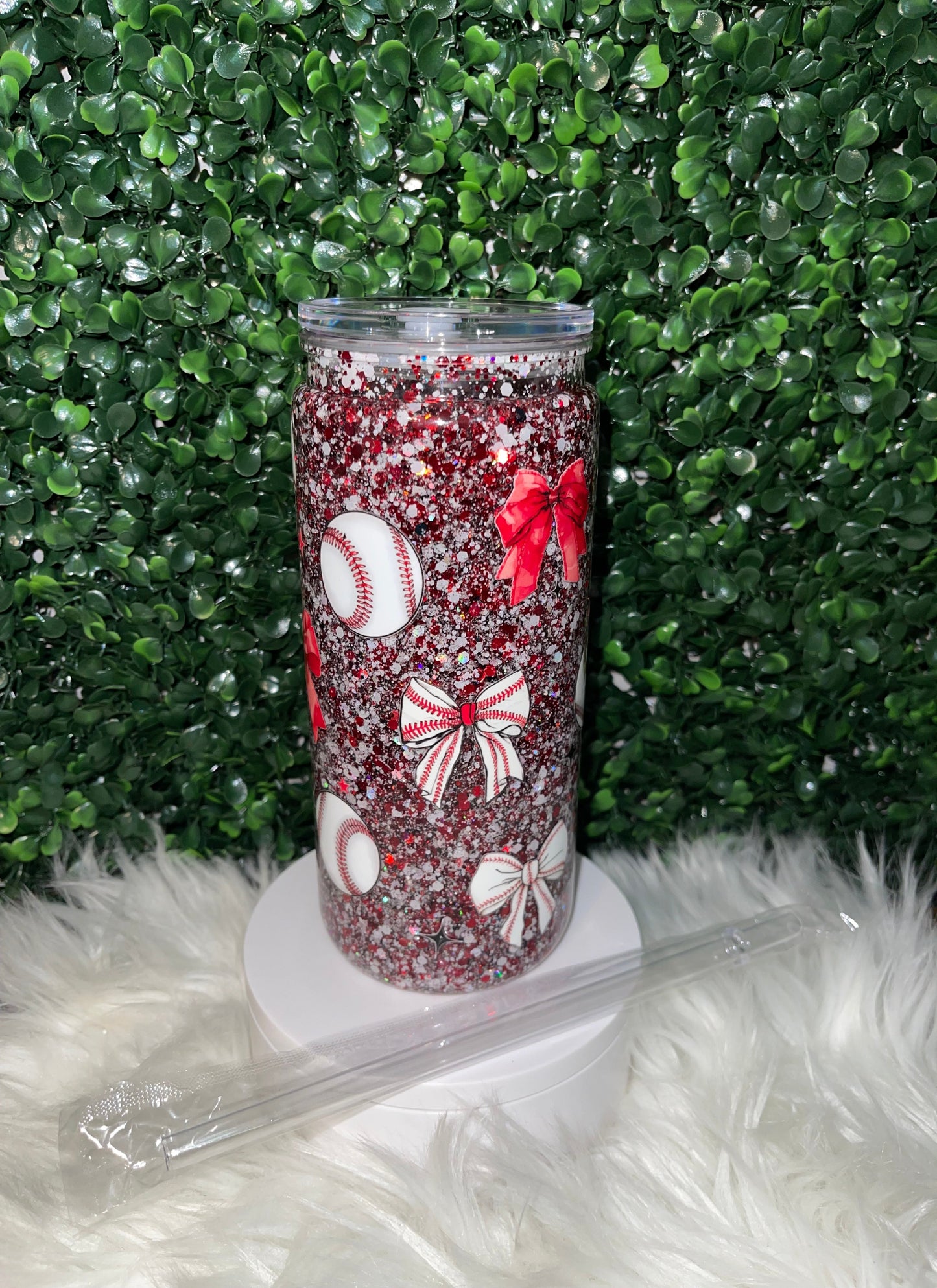 20oz BASEBALL COQUETTE SNOWGLOBE CUP