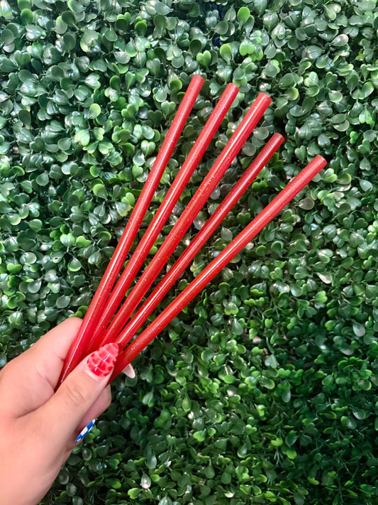 RED GLITTER STRAW (STANDARD SIZE)(1 STRAW)