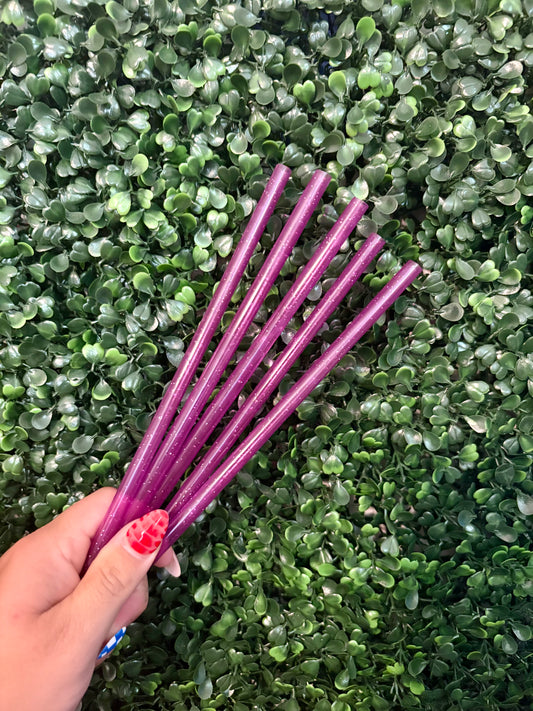 PURPLE GLITTER STRAW (STANDARD SIZE)(1 STRAW)