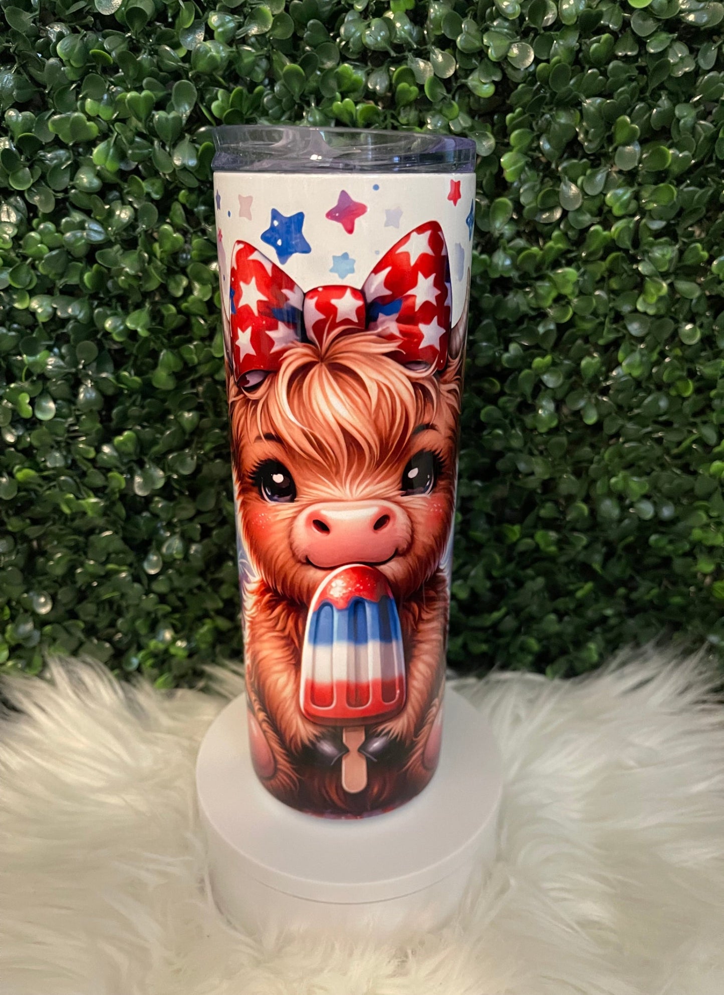 PATRIOTIC HIGHLAND COW (20oz) TUMBLER